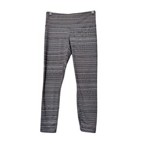 Athleta Women's Black White Striped Active Leggings Capri Size SP‎